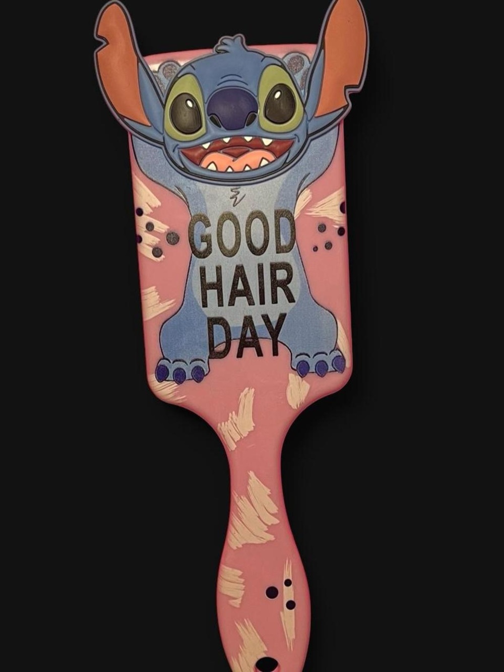 Blue Multicolor Stitch Hair Brush - Cartoon Hair Accessories
